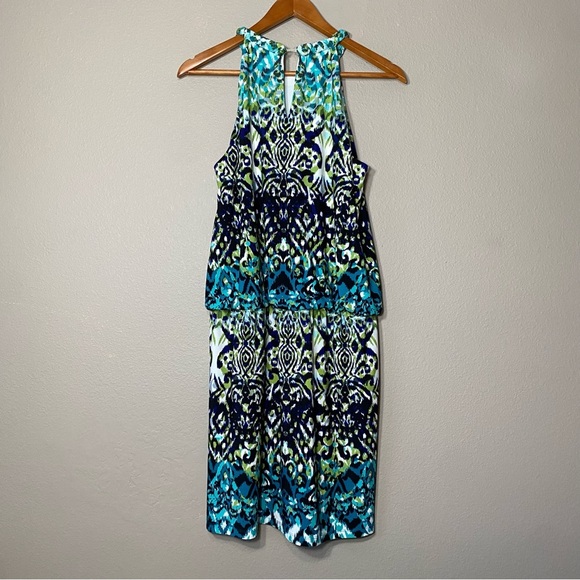 London Times Boho Chic Paisley Print Braided Neck Sleeveless Sundress. Size 10 - Picture 3 of 14